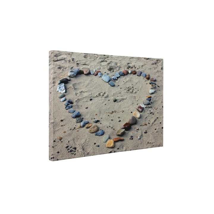 Inimioara in nisip - Tablou Canvas - 85x110 cm