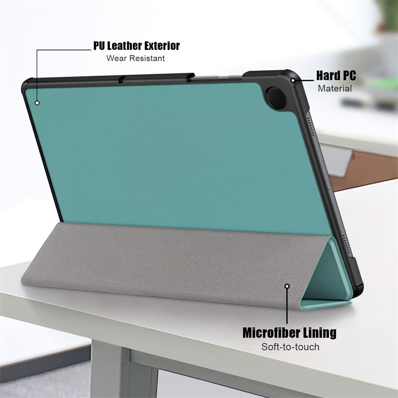 Husa de protectie trifold pentru Samsung Galaxy Tab A11 Plus / A9 Plus 11”, functie Auto Sleep/Wake, usoara, Verde inchis
