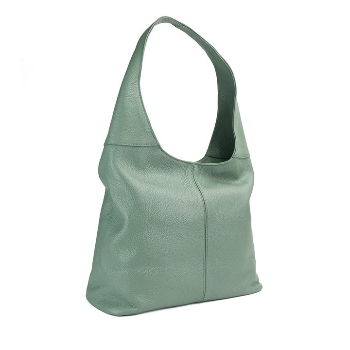 Poseta Piele Nicola - Menta, Geanta Casual din Piele Naturala, Geanta, Genti