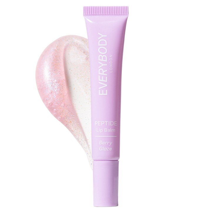 Balsam de buze, Everybody London, Berry Glaze, 10ml, transparent cu particule holografice