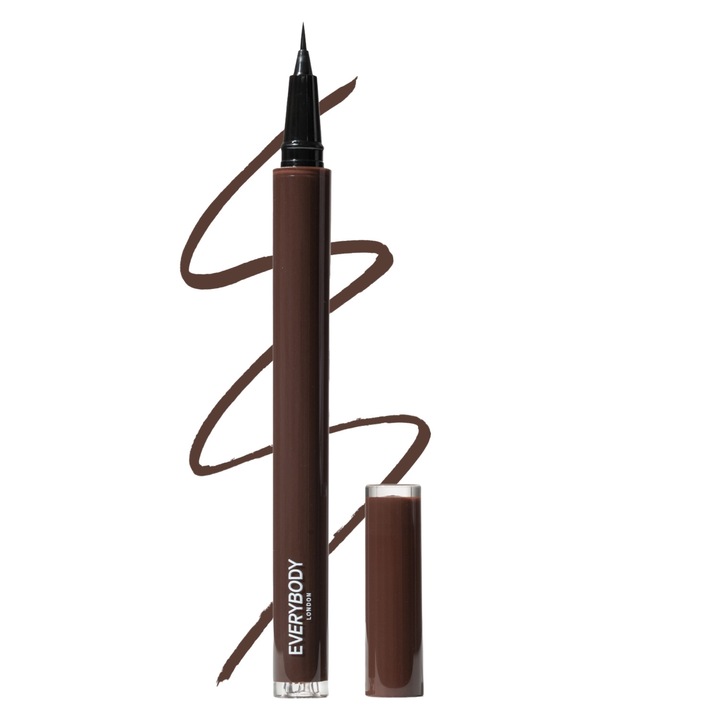 Tus de ochi Everybody London, eyeliner, culoare bruna, rezistent la apa, mat