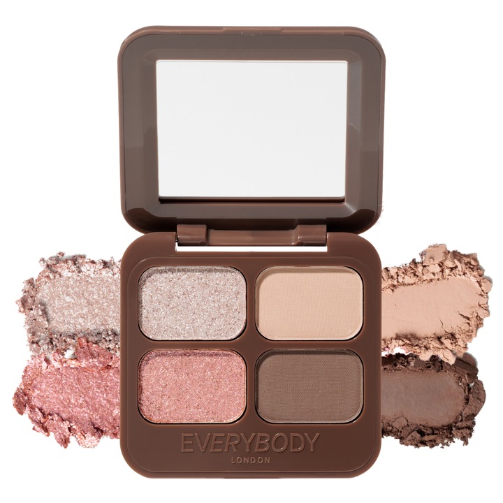 Fard de pleoape, Everybody London, paleta Vintage Rose, 4 nuante, cu oglinda