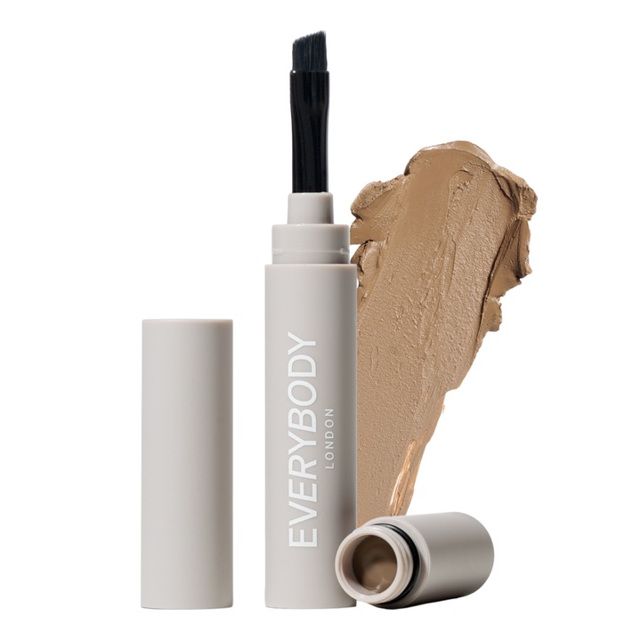 Pomada pentru sprancene Everybody London 2in1 Ash Brown, crema mata, pensula inclusa