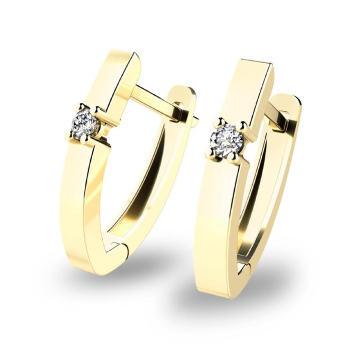 Cercei PATTIC, aur 585/1000, diamante naturale 0,070 ct, 2,30 gr