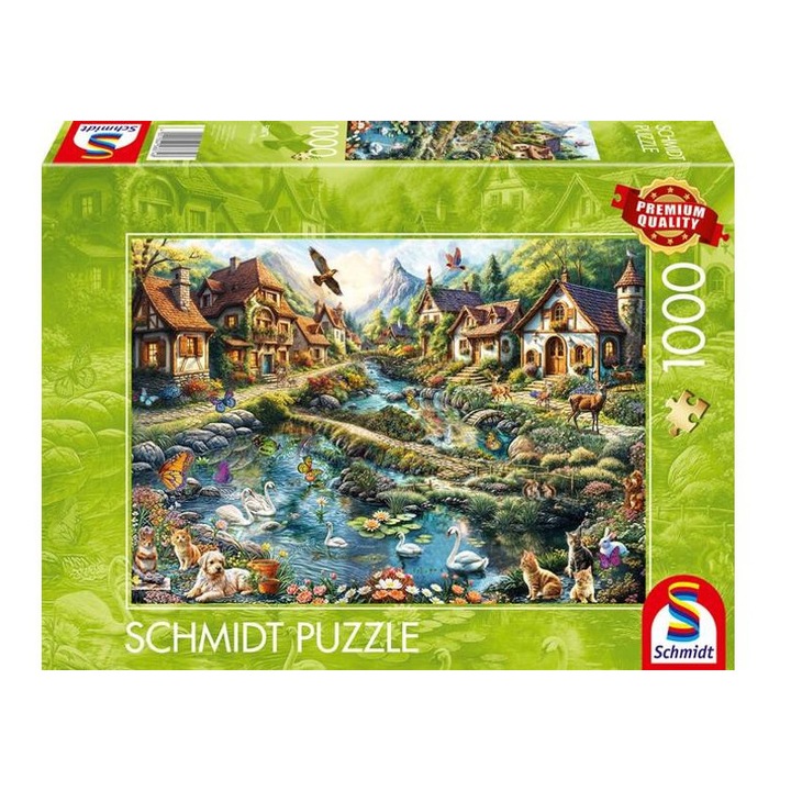 Schmidt puzzle 1000 piese - Satul de la marginea pădurii (58874)
