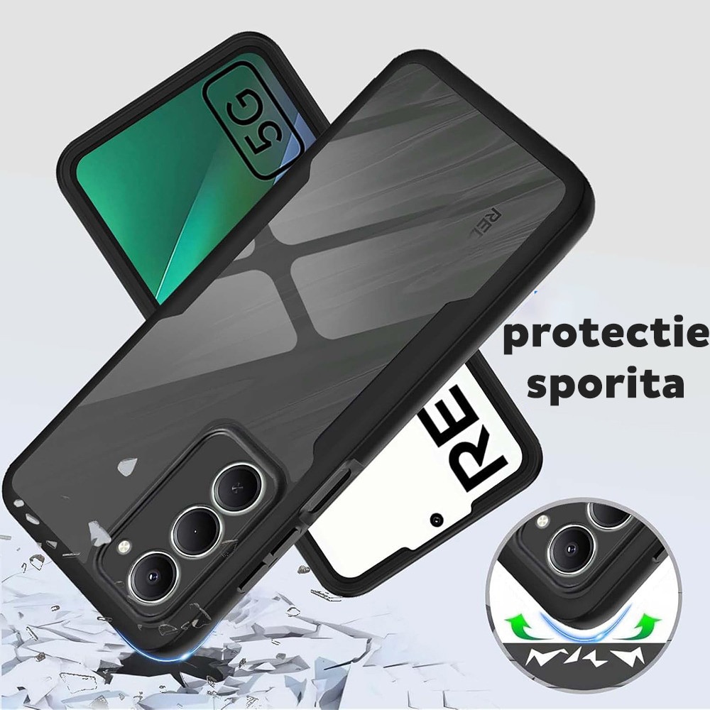Husa pentru Xiaomi Redmi 15 4G / Redmi 15 5G DaDen® ColorVerse 360, Antisoc, Protectie completa spate-ecran, Negru