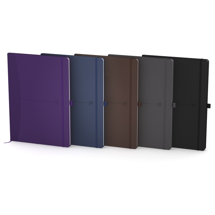 Caiet Cu Elastic, B5, Oxford Signature, 80 File - 90g/mp, Scribzee, Dictando - Culori Clasice