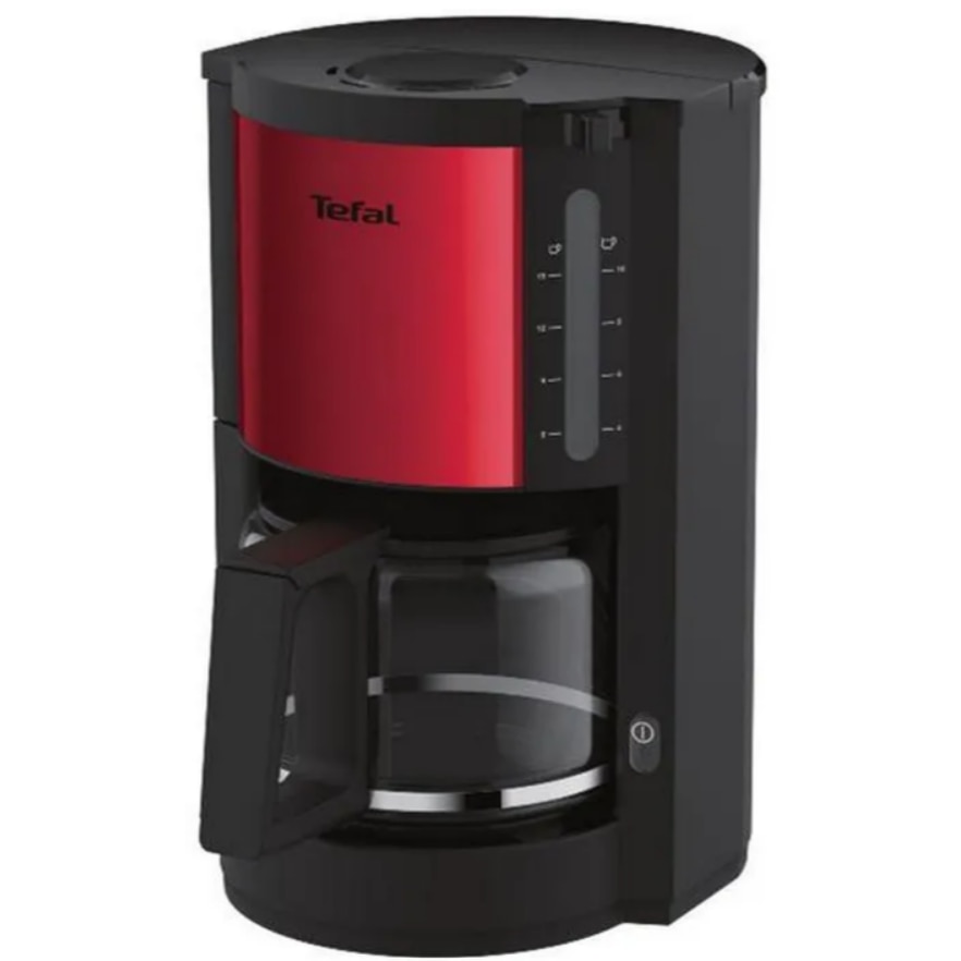 Cafetiera Tefal CM310511, 1100 W, 1.25 L, sistem anti‑picurare, oprire automata, Rosu