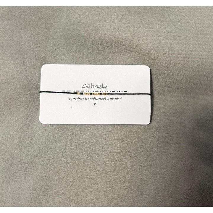 Bratara din matase Gabriela, cod Morse, eleganta, ambalaj cadou inclus