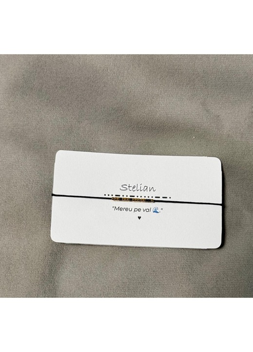 Bratara femei, cod Morse, handmade, matase, mesaj „Stelian”