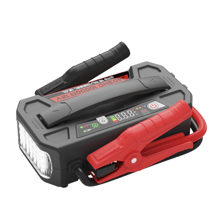 Booster auto Lokithor J403HD 10000A, powerbank 100W, lanternă LED 400lm, rezistență IP65, 271x212x78mm, 4, 15kg