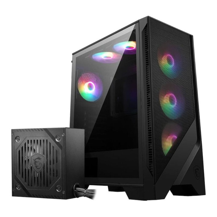 Настолен компютър Gamer AMD Ryzen 7 5700 до 4.6 Ghz, 32 GB DDR4, ултрабърз NVME SSD 2 TB, специализирана видеокарта Nvidia GeForce RTX 5060 8 GB GDDR7, RGB кутия tower, 650W