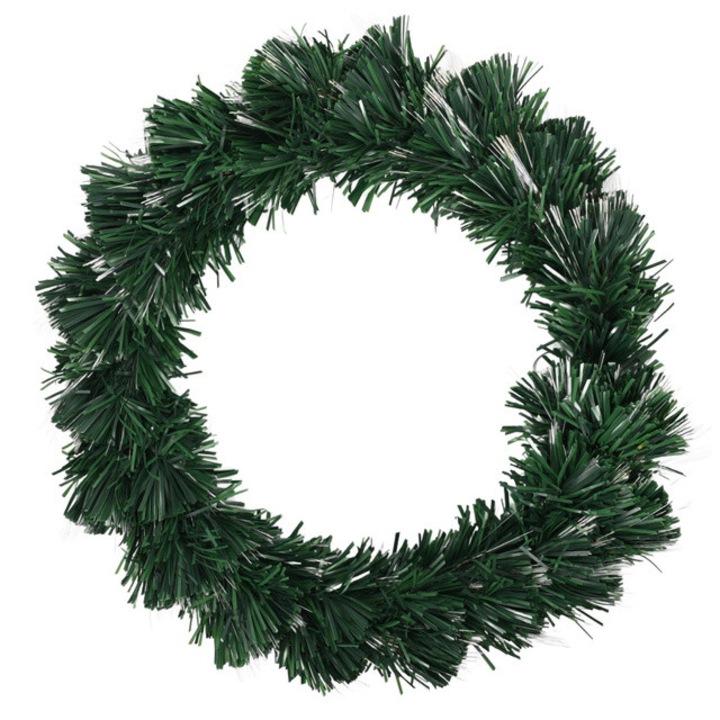 Coroana de Crăciun, Home Styling Collection, iluminare LED, verde, 42 cm