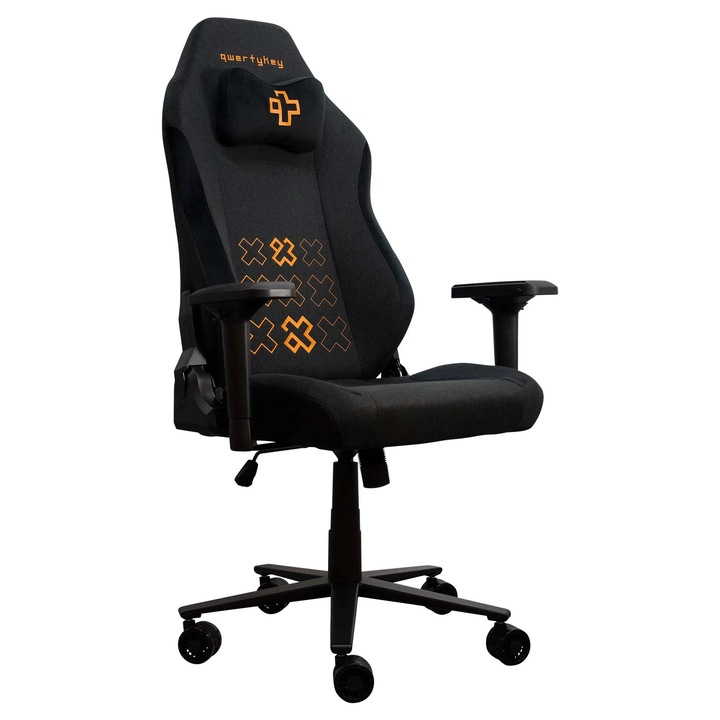 Scaun Gaming QwertyKey QK/CTRL, negru, spătar reglabil, manere 4D ajustabile