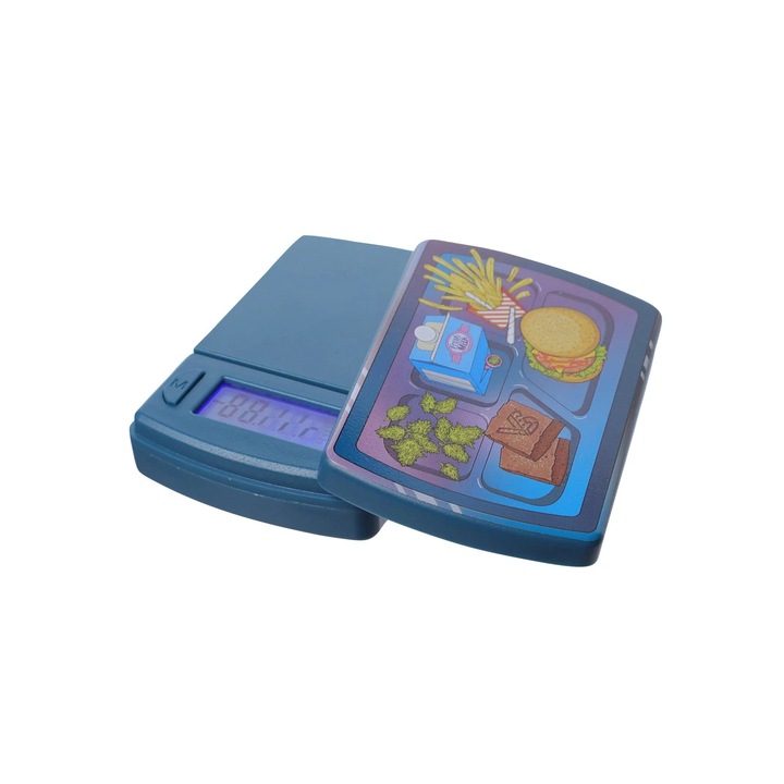 V Syndicate Munch Time digitális zsebmérleg, 0.01-100g pontosság, mérőegységek: g, oz, ozt, dwt, ct, gn, világoskék