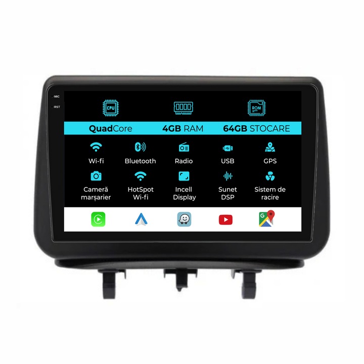Навигационна система, Съвместима с Opel Meriva (2010-2017), QuadCore, 9 инча, 4GB RAM, 64GB памет, Carplay
