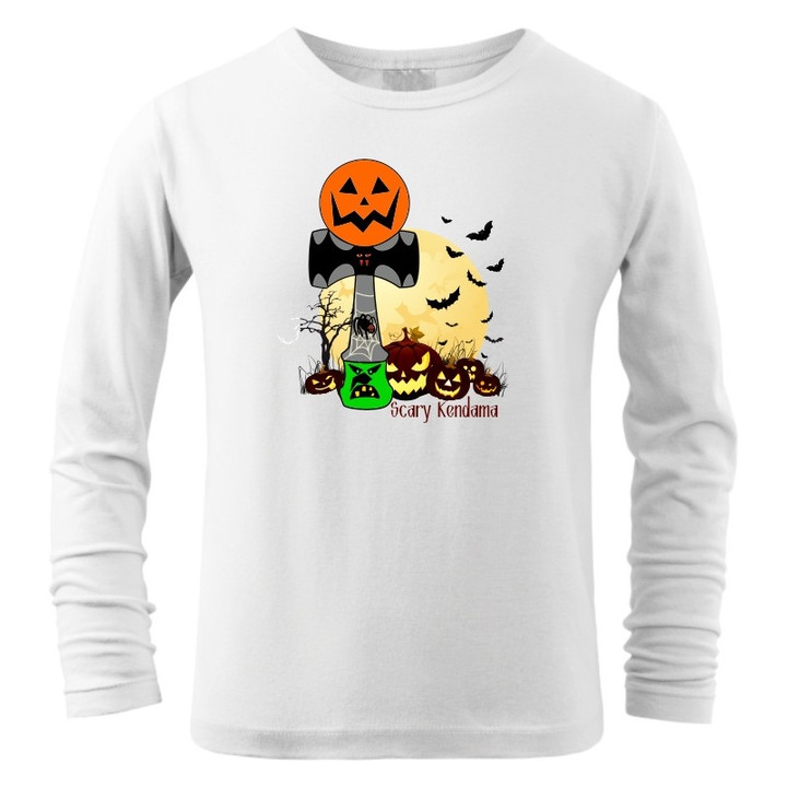 Bluza copii Halloween Scary Kendama, Alb