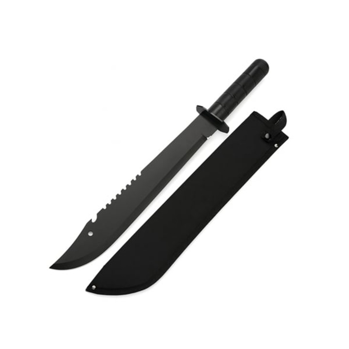 Sabie de vanatoare DEPOX®, Ninja Blade, maner metal, 50 cm, negru, teaca inclusa