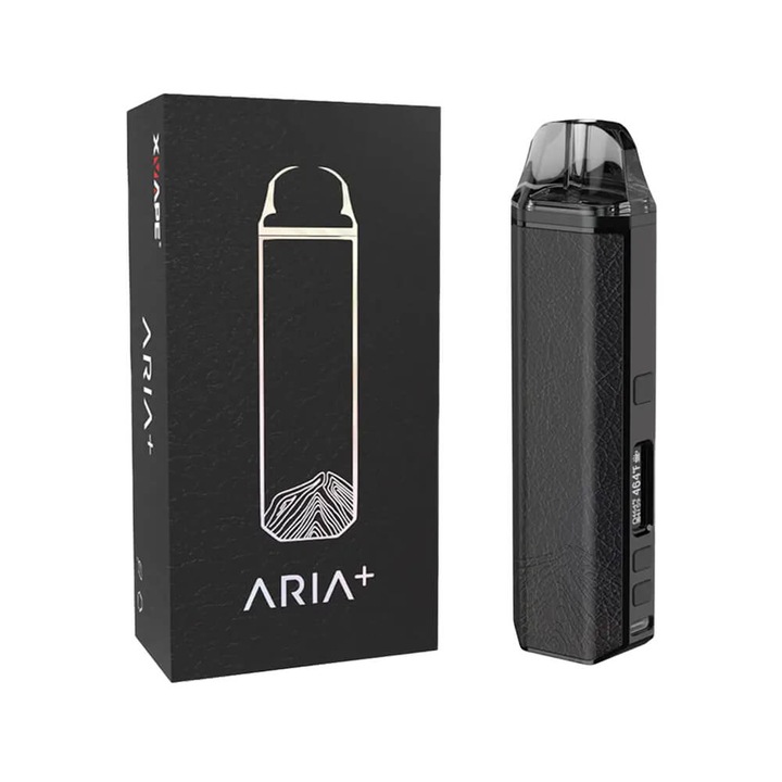 Vaporizator XVape ARIA + Plus Gothic Black dual use plante uscate si concentrate, control complet temperatura, incalzire rapida, ecran OLED, USB-C inclus, 2600mAh, vapori ultra-curati, aromati