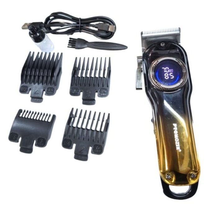 Masina de tuns retro profesionala, Promozer MZ 1956, Acumulator, multifunctional, de tuns, pentru corp, inghinal, barba, fara fir, USB Type C, Autonomie 150 min