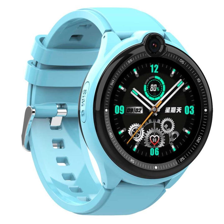 LUMAUDiO® Dora 4G gyerek okosóra GPS-szel, HD videóhívásokkal, beépített WhatsApp-pal, szülői felügyelettel, kémfunkcióval, IP67 vízálló, KÉK