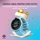 Ceas Smartwatch copii LUMAUDiO® Dora 4G cu GPS, apeluri video HD, WhatsApp integrat, control parental, functie spion, rezistent IP67, Roz