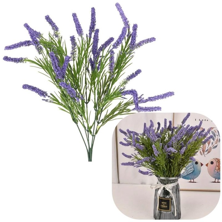 Buchet decorativ cu 5 ramuri, Nobo Kids, 40cm, material plastic, 15cm latime