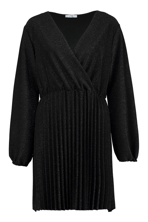 Hailys,Dresses, Rochie cu decolteu in V si pliuri, Negru