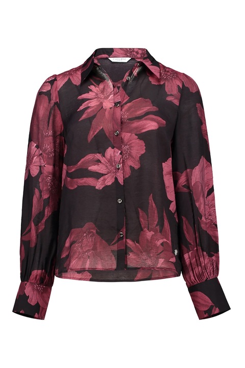 Zabaione, Camasa cu model floral, Negru/Rosu stins