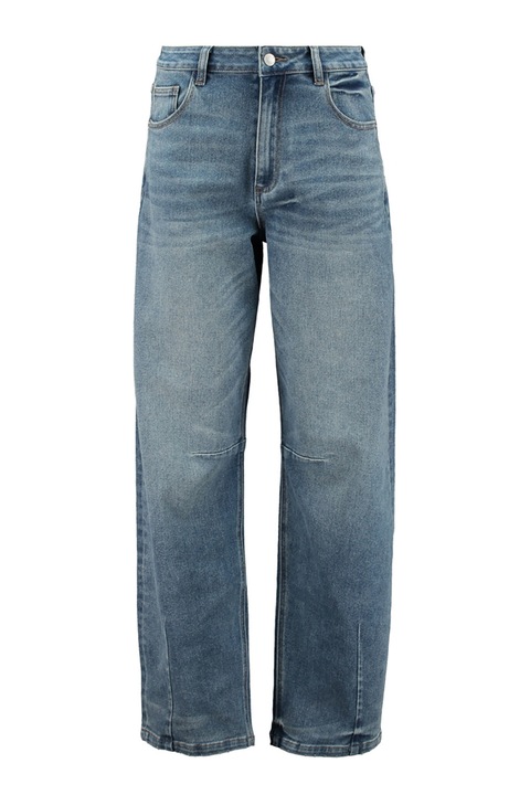 Hailys, Blugi cu croiala ampla si aspect decolorat, Albastru deschis melange, S