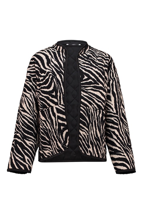 Zabaione, Jacheta fara inchidere cu imprimeu leopard, Negru/Bej