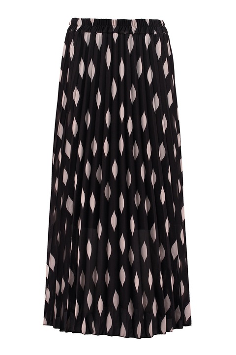 Zabaione, Fusta lunga cu talie elastica, Negru/Maro nisip