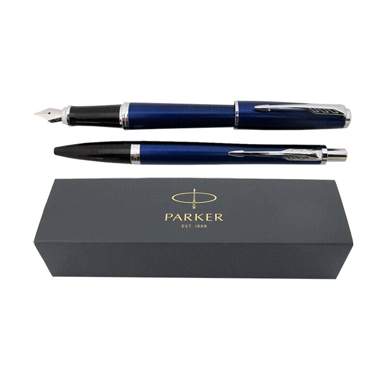 Set pix+stilou Parker Urban Royal albastru cu accesorii cromate