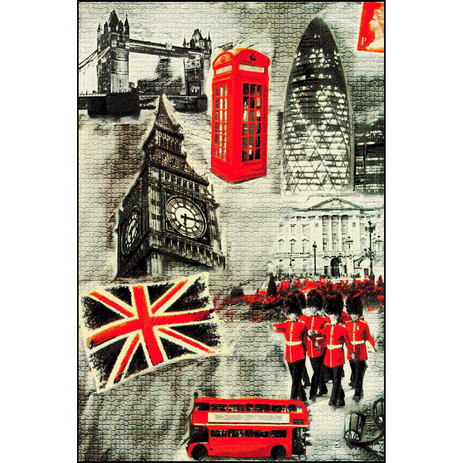 Covor Modern, Kolibri England 11191, Gri, 120x170 cm, 2200 gr/mp