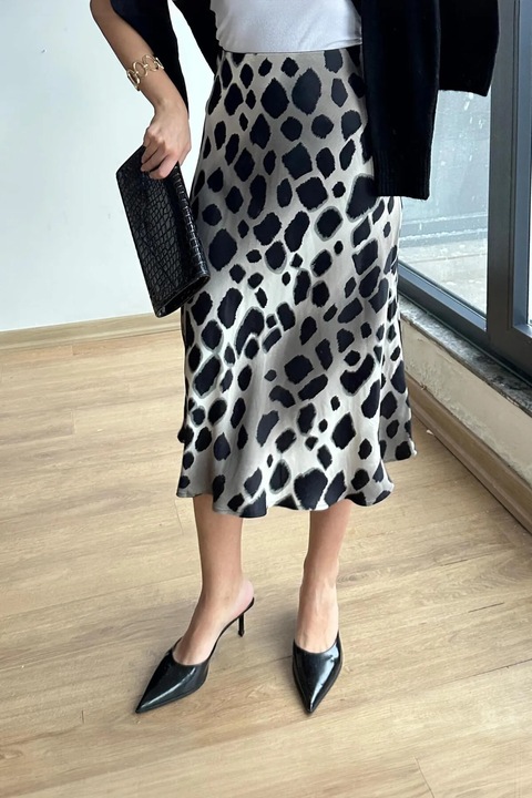 Fusta midi HiCCUP, leopard, Maro