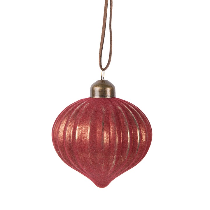 Set 6 globuri brad Craciun sticla rosie Ø 8x9 cm