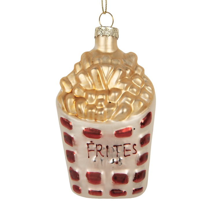 Комплект 2 орнамента за елха стъкло 6x3x10 см