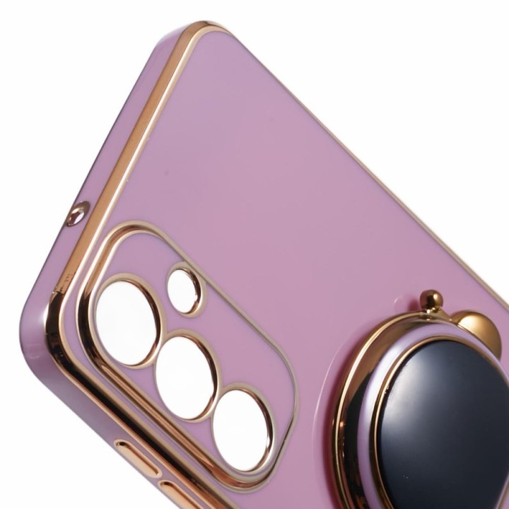 Husa Telefon 2in1, Flippy, Compatibila Samsung Galaxy S24 Ultra, Carcasa TPU cu Suport Inclus Tip Astronaut, Protectie Camere, Mov