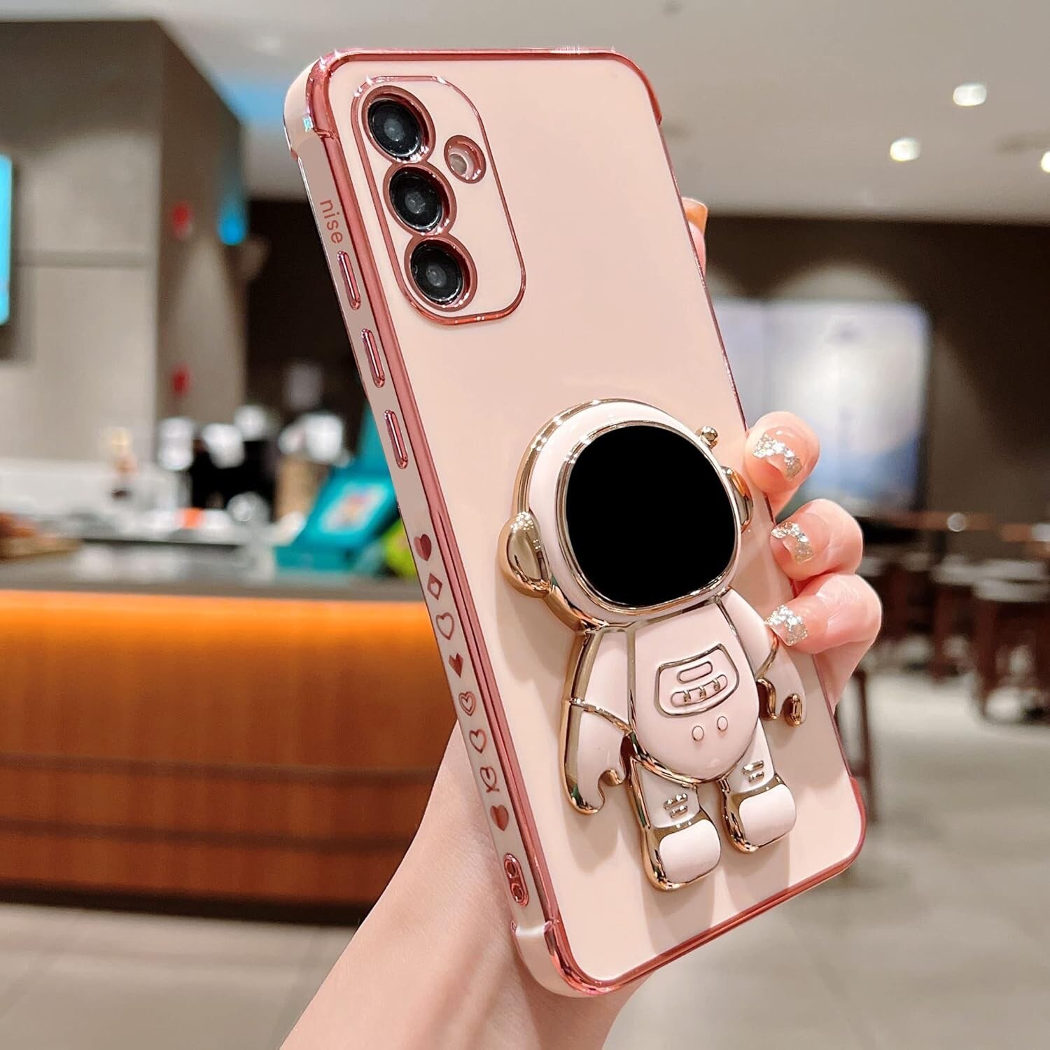 Husa Telefon 2in1, Flippy, Compatibila Samsung Galaxy S24 Ultra, Carcasa TPU cu Suport Inclus Tip Astronaut, Protectie Camere, Roz