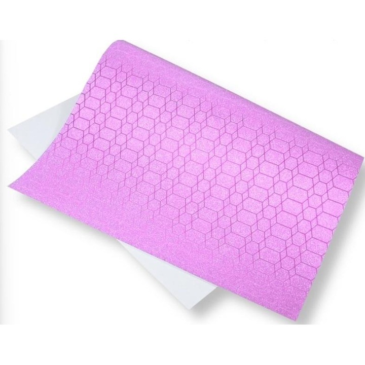 Kézműves papír, POLSIRHURT, csillámos díszítőpapír, 140g, világoslila, 40x60cm, 5 ív/szett