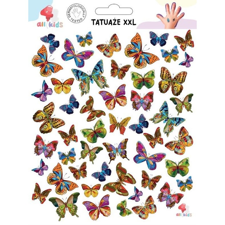 Tatuaje temporare All4Kids set Motylki XXL, 150x200mm