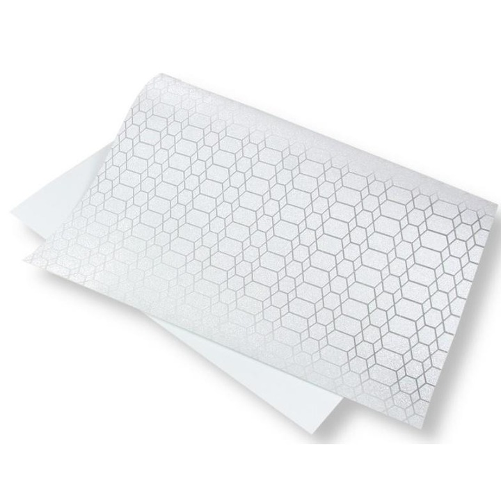 Kézműves papír, POLSIRHURT, díszítő csillámos papír, 140g, 40x60cm, világossárga, 5 lapos készlet