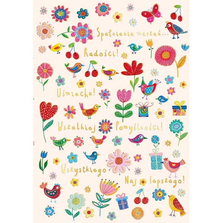 Felicitare set A5 Henry, Urodziny, zlocita, cu plic