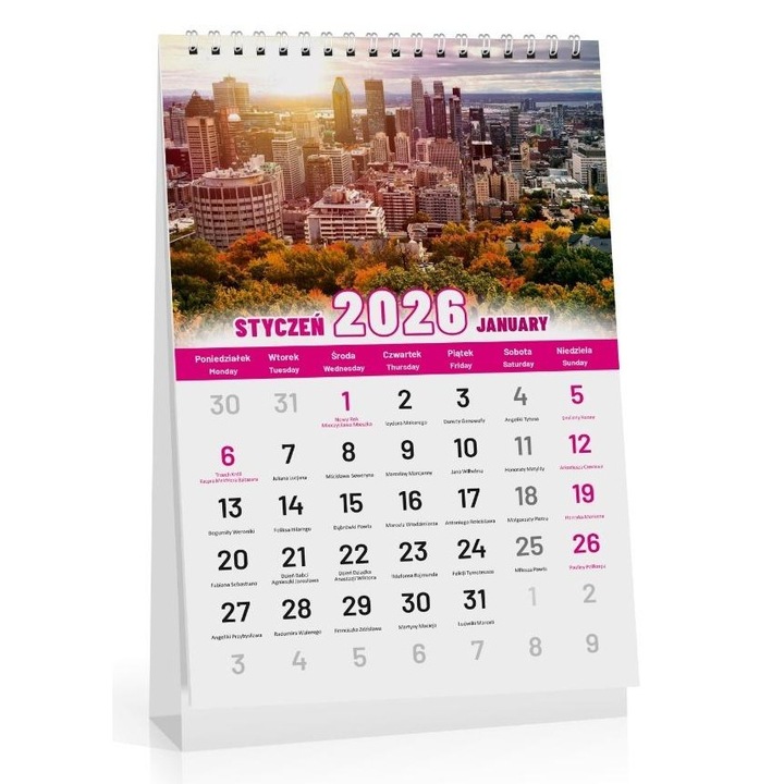 Kalendarz biurkowy 2026, kalpol, tip namiot, 24 pagini, 137x225mm