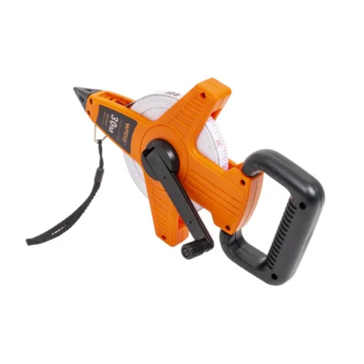 Ruleta Retractabila 30 m, Portocalie, Banda rezistenta, Utilizare hobby si profesional