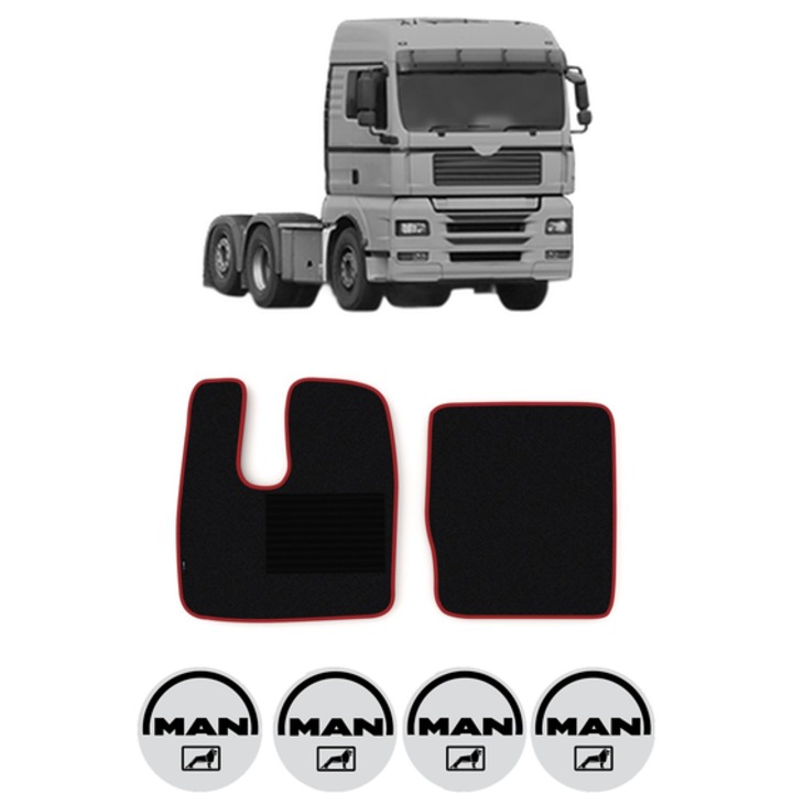 Set covorase Camion Tir MAN TGA din 1999-2012, Auto, 4x Stickere auto cu MAN