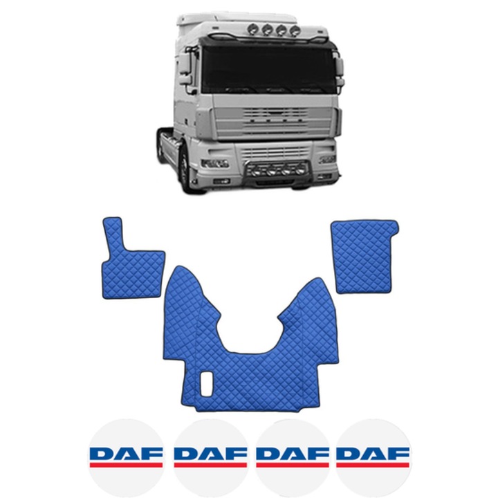 Set covorase Camion Tir DAF XF 95 din 2002-2006, Auto, 4x Stickere auto cu DAF