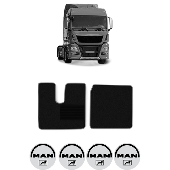 Set covorase Camion Tir MAN TGX I din 2006-2021, Auto, 4x Stickere auto cu MAN