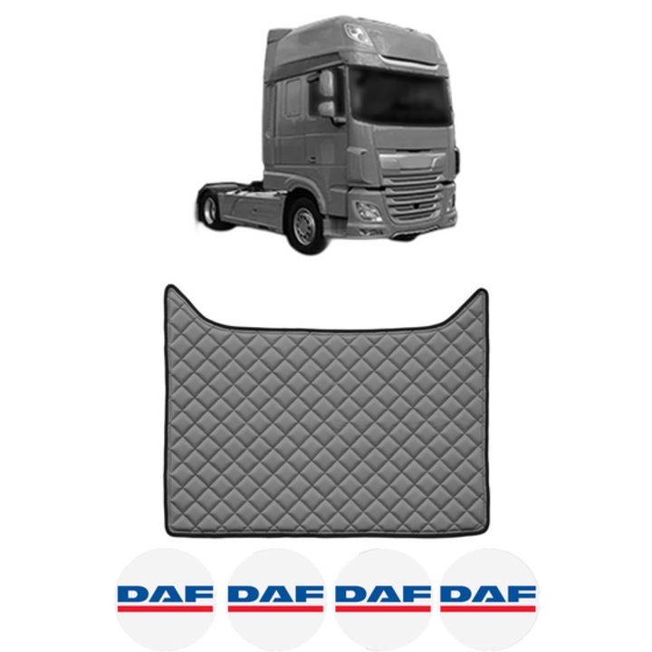 Covoras Camion Tir DAF XF 106 din 2012-2017, Auto, 4x Stickere auto cu DAF