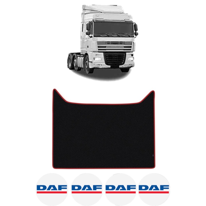 Covoras Camion Tir DAF XF 105 din 2005-2013, Auto, 4x Stickere auto cu DAF